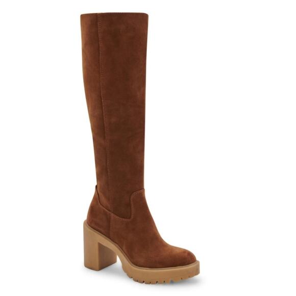 Dolce Vita Shoes - Dolce Vita Womens 7 Corry H2O Waterproof Lug Sole Suede Knee High Boot NEW